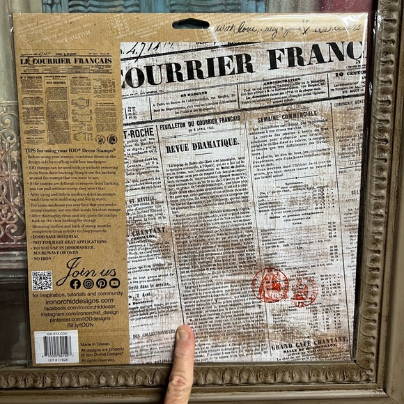 Iron Orchid Designs ..Le Courrier Decor Stamp -& Storage Envelope - Picture 3 of 9